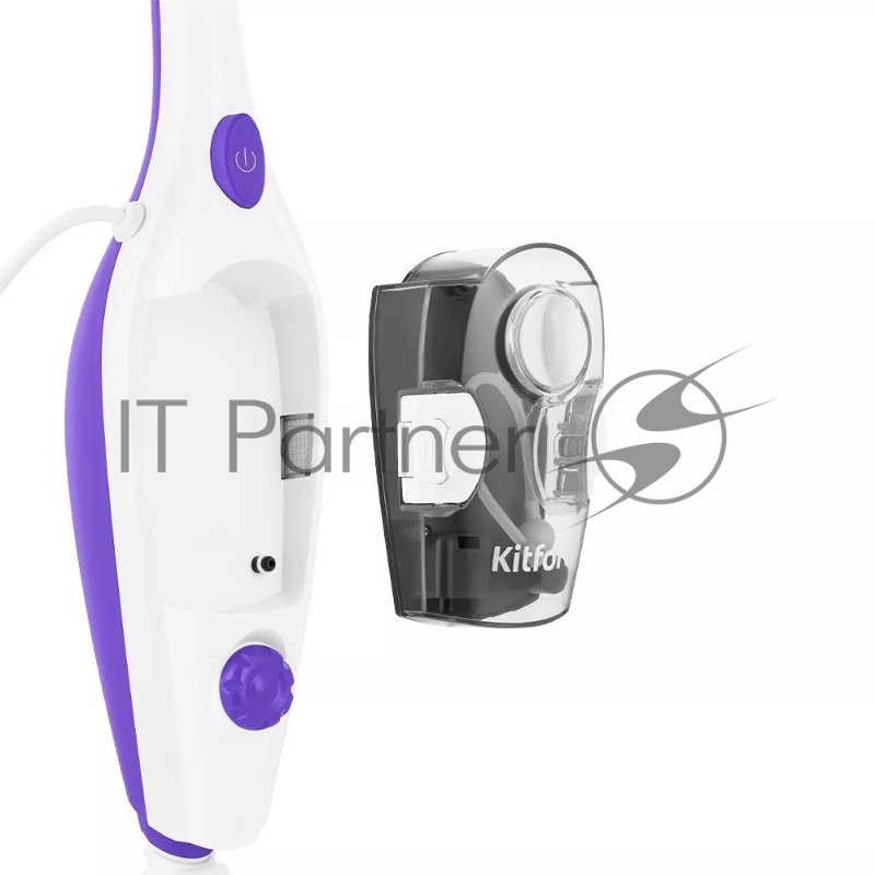 Швабра паровая Kitfort КТ-1050 1500Вт белый/фиолетовый