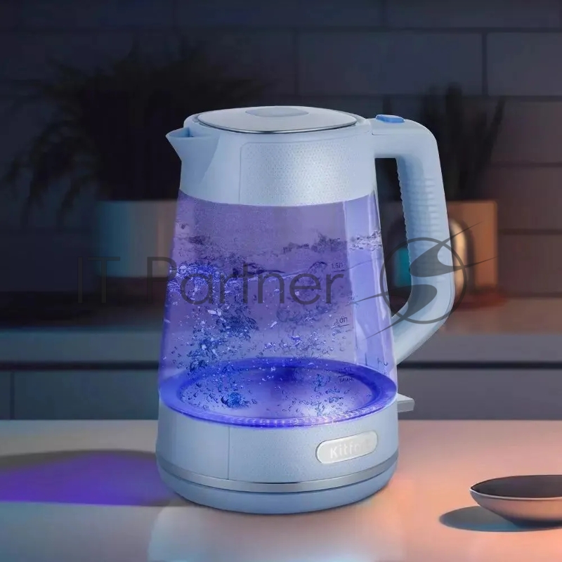 Чайник электрический Kitfort КТ-6623 1.7л. 2200Вт голубой/нержавеющая сталь (корпус: пластик/стекло)