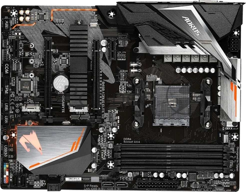 Материнская плата Gigabyte B450 AORUS ELITE V2 (V1.2) Soc-AM4 AMD B450 4xDDR4 ATX AC`97 8ch(7.1) GbLAN RAID+DVI+HDMI