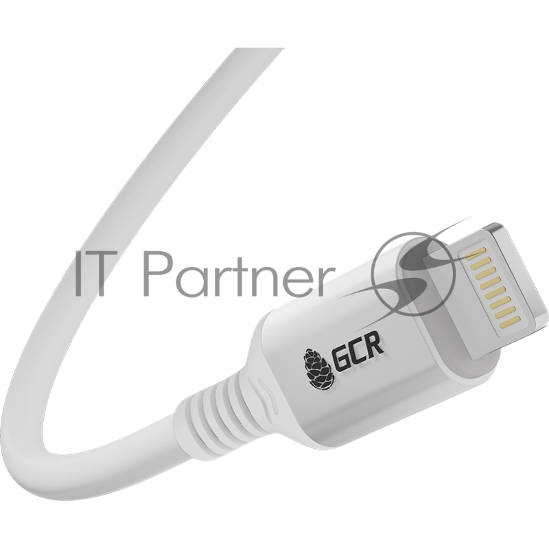 Кабель GCR PREMIUM 3.0m TypeC/Lightning MFI POWER DELIVERY 18 W, быстрая зарядка, белый силикон, AL case белый, белый ПВХ, GCR-53756