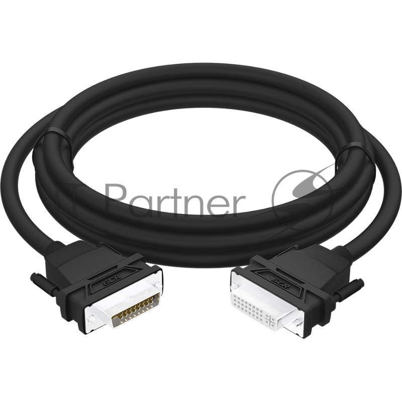 GCR Удлинитель 4.0m DVI-D, черный, DVI/DVI, 25M/25F, FullHD, 28 AWG, GCR-54717