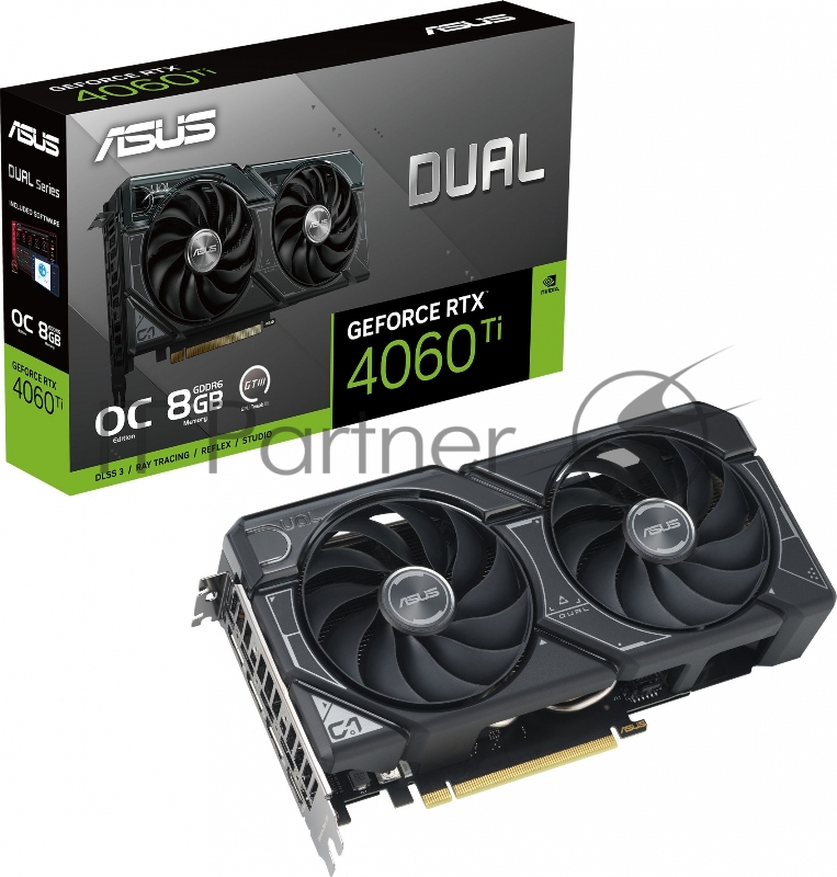 Видеокарта ASUS DUAL-RTX4060TI-O8G 8192Mb 128 GDDR6 2520/18000 HDMIx1 DPx3 HDCP Ret