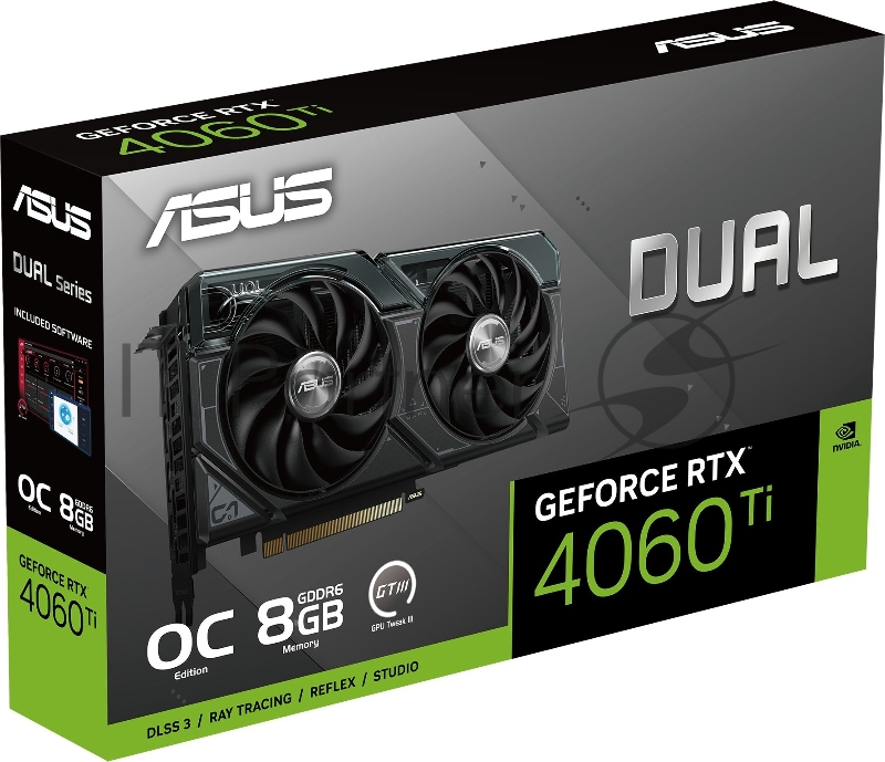 Видеокарта ASUS DUAL-RTX4060TI-O8G 8192Mb 128 GDDR6 2520/18000 HDMIx1 DPx3 HDCP Ret