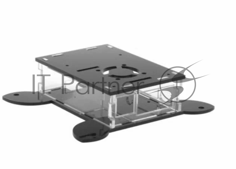 Корпус Qumo, VESA 100x100+вентилятор, Raspberry Pi 4 , акрил, black(RS043)