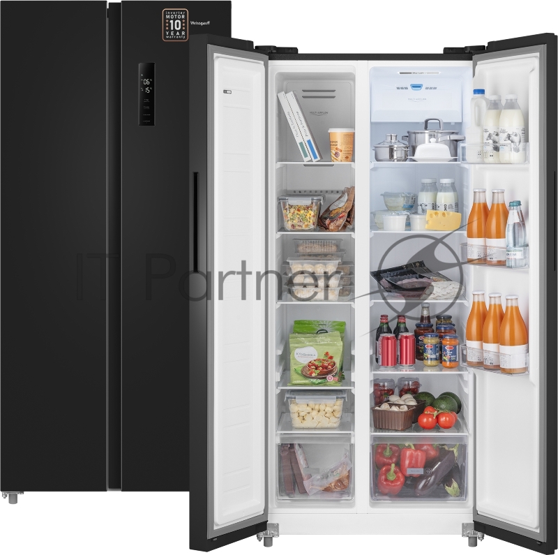 Холодильник Weissgauff WSBS 500 Inverter NoFrost Black