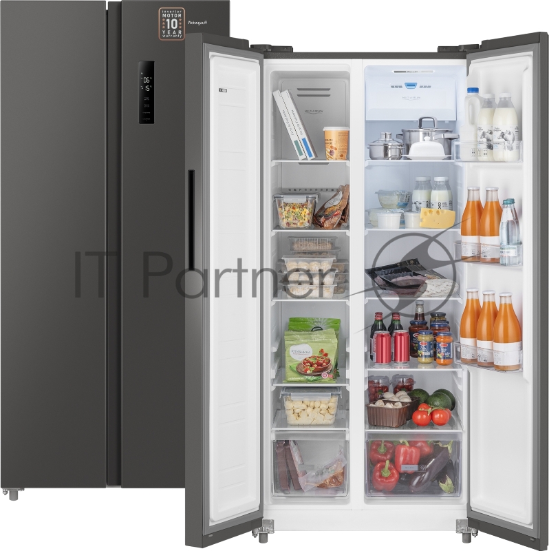 Холодильник Weissgauff WSBS 500 Inverter NoFrost Dark Grey