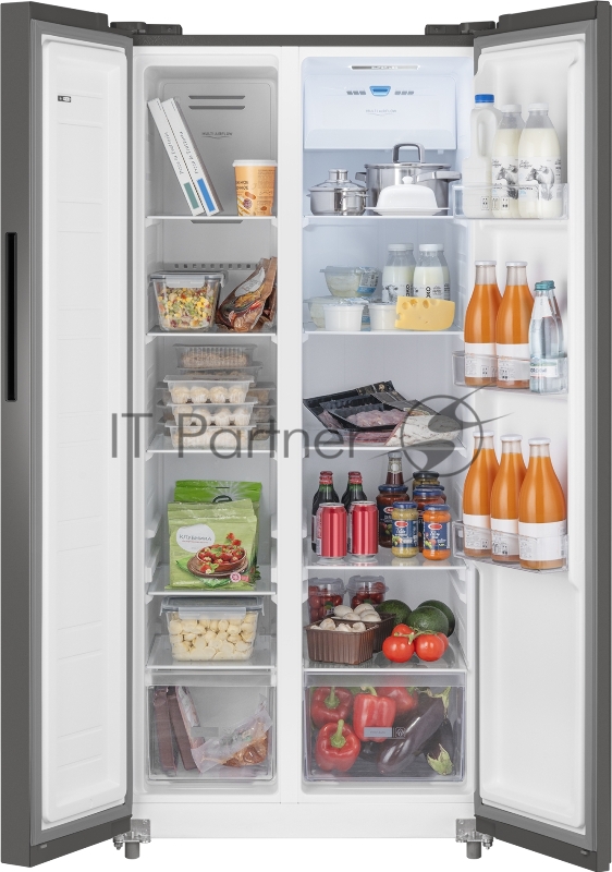 Холодильник Weissgauff WSBS 500 Inverter NoFrost Dark Grey