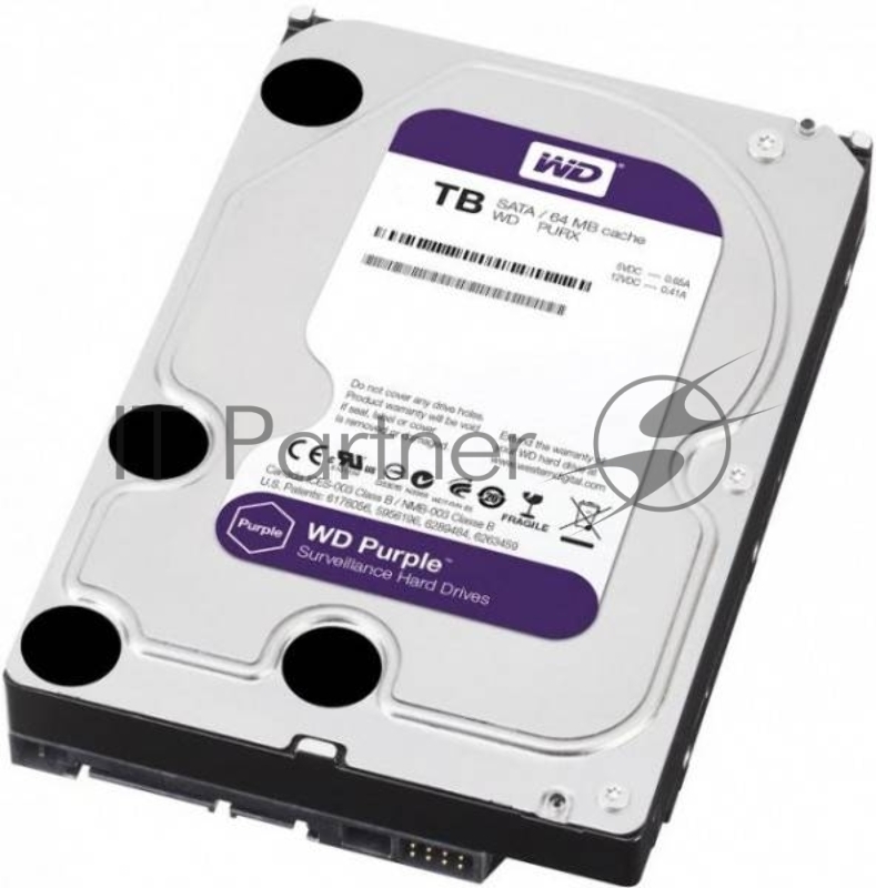 Жесткий диск Western Digital SATA-III 4Tb WD40PURZ Video Purple (5400rpm) 64Mb 3.5