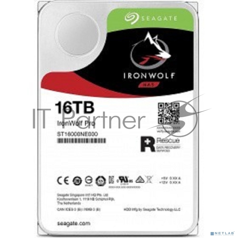Жесткий диск Seagate HDD 16Tb IronWolf Pro ST16000NE000 3.5 SATA 6Gb/s 256Mb 7200rpm