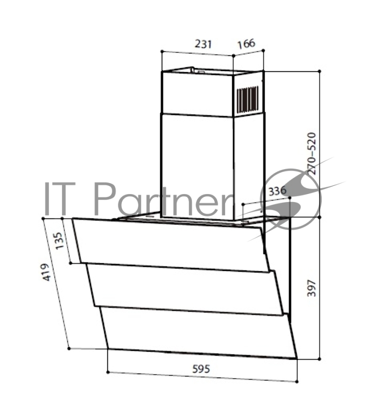 Каминная вытяжка LEX RIO G 600 BLACK воздухоочиститель
