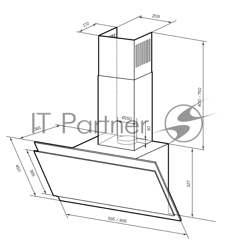 Вытяжка LEX FURIA 600 IVORY
