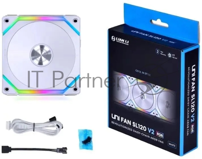 Вентилятор Lian-Li SL V2 120 White 120x120x28mm 4-pin 29dB LED Ret