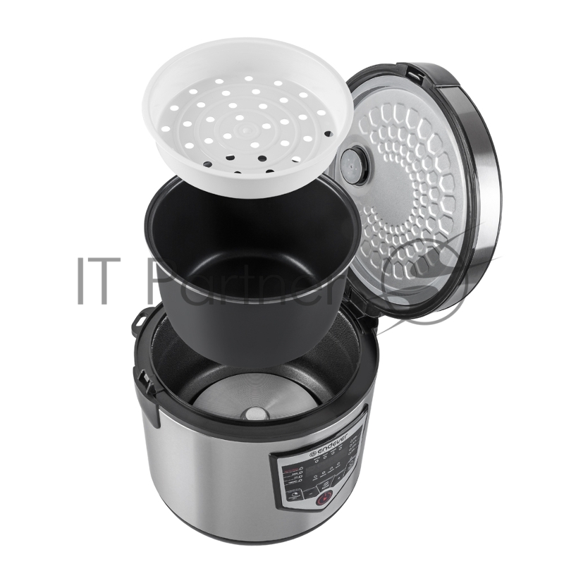 Мультиварка электрическая Endever Vita-124, черный/стальной, мощность 1000 Вт, емкость 5л, 16 авторежимов работы,книга рецептов, 4 шт/уп.