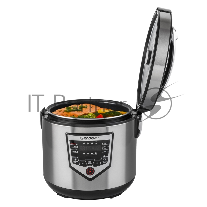 Мультиварка электрическая Endever Vita-124, черный/стальной, мощность 1000 Вт, емкость 5л, 16 авторежимов работы,книга рецептов, 4 шт/уп.
