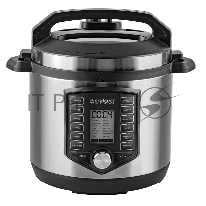 Скороварка-мультиварка электрическая Endever Vita-131, черный/стальной, мощность 1200 Вт, емкость 6л, 38 авторежимов работы, книга рецептов, 2 шт/уп.