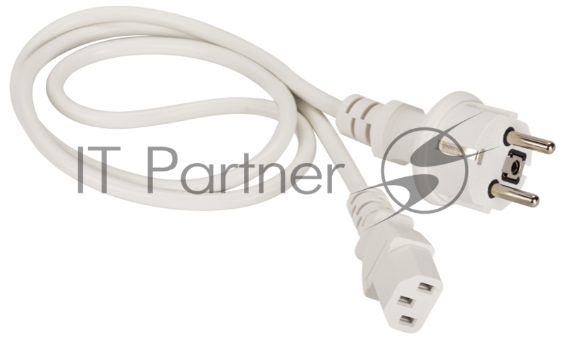 Шнур питания C13-Schuko прямая, 3х0.75, 220В, 10А, белый, 5 метров