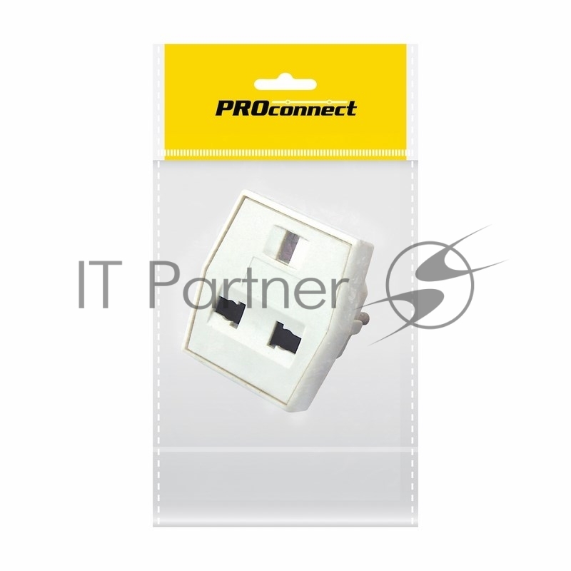 Сетевой переходник Квадрат PROconnect, белый, индивидуальная упаковка, 1 шт.