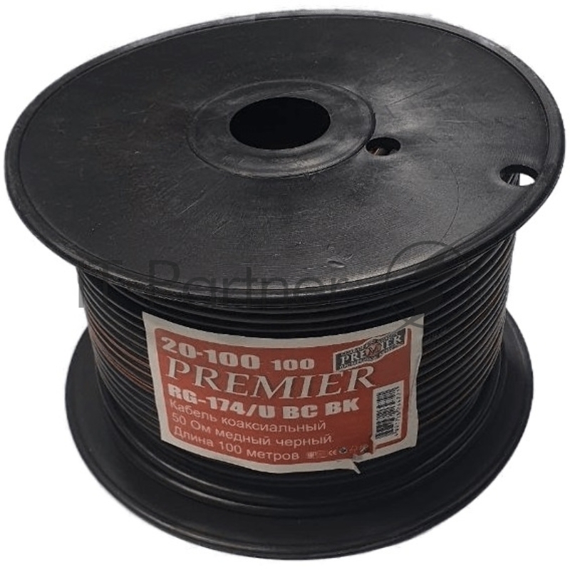 Кабель Premier RG-174/U BC BK 100м. черный (20-100 100)