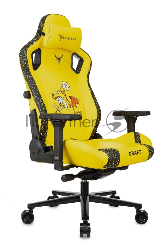 Кресло игровое Knight Craft Dragon желтый эко.кожа крестов. металл