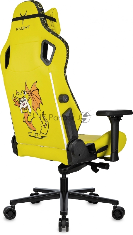Кресло игровое Knight Craft Dragon желтый эко.кожа крестов. металл