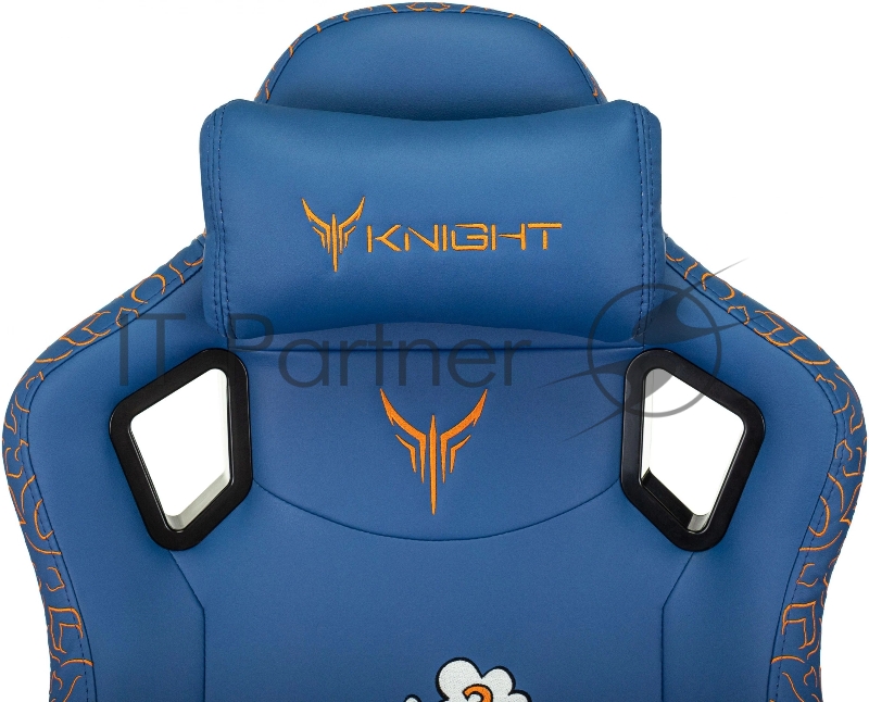Кресло игровое Knight Craft Dragon синий эко.кожа крестов. металл