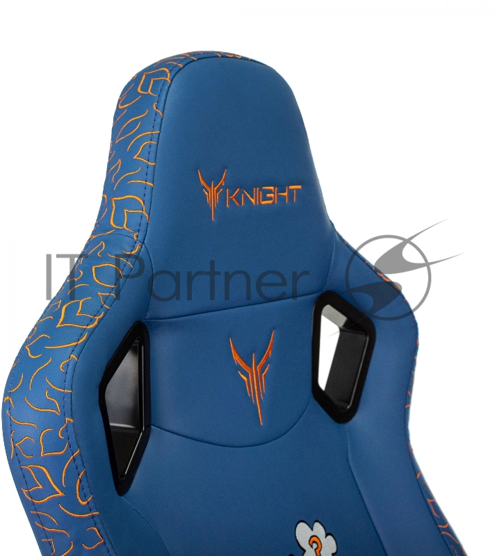 Кресло игровое Knight Craft Dragon синий эко.кожа крестов. металл