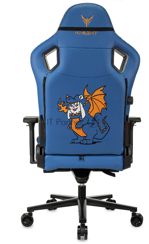 Кресло игровое Knight Craft Dragon синий эко.кожа крестов. металл
