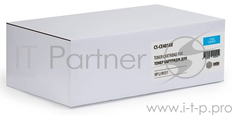 Тонер Картридж Cactus CS-CE401AV голубой (6000стр.) для HP CLJ M551