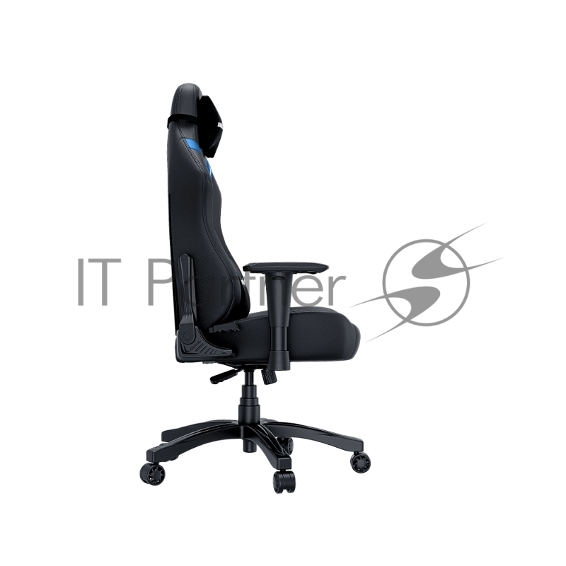 Кресло игровое Anda Seat Luna series цвет черный с синими вставками, размер L (110кг), материал ПВХ (модель AD18)