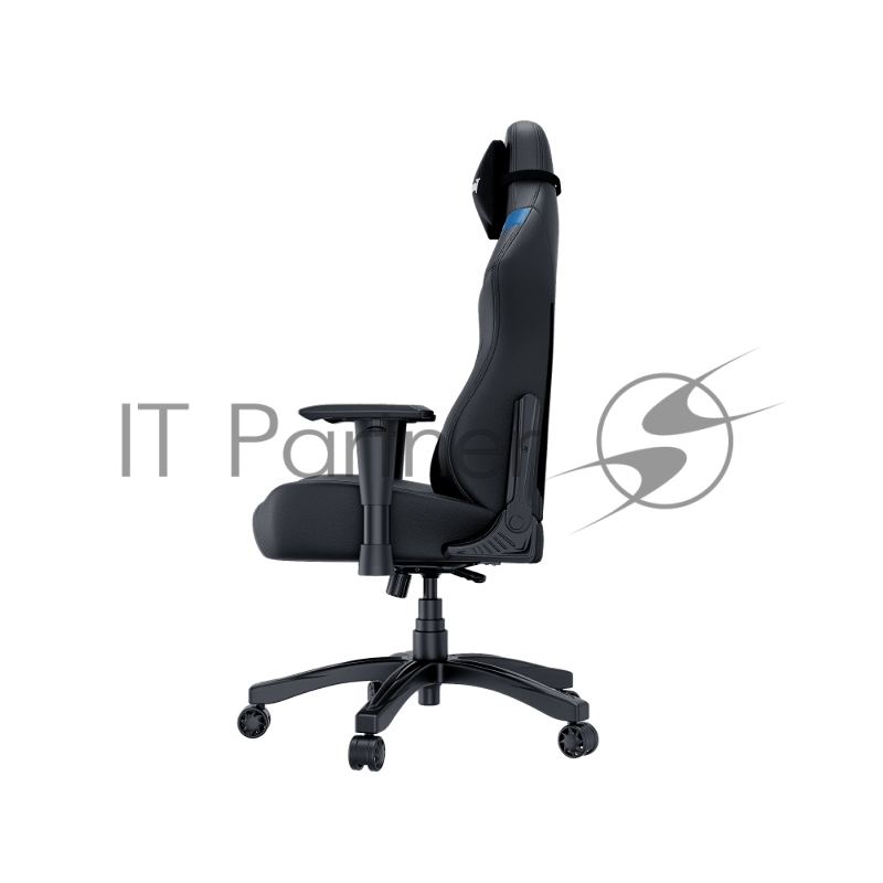 Кресло игровое Anda Seat Luna series цвет черный с синими вставками, размер L (110кг), материал ПВХ (модель AD18)