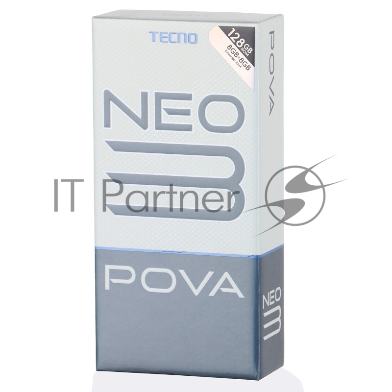 Смартфон LH6n POVA Neo 3 128+8 Hurricane Blue, 6.82 Asahi Glass, 20:9, 1640 x 720 Mpix, 2.0GHz x2+ 1,8GHz x6, 8 Core, 8GB RAM, 128GB, up to 256GB flash, 16Мп+Q/8Мп, 2 Sim, 4G, BT v5.0, WiFi 802.11 b/g/n, GPS/AGPS, GLONASS, NFC, Type-C, 7000mAh, Andro