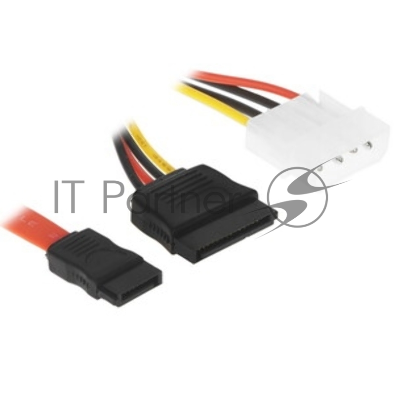 Комплект кабелей SATA Cablexpert CC-SATA-N, интерфейсный (48см) 7pin/7pin и питания (15см) 4pin/15pin, медь, пакет