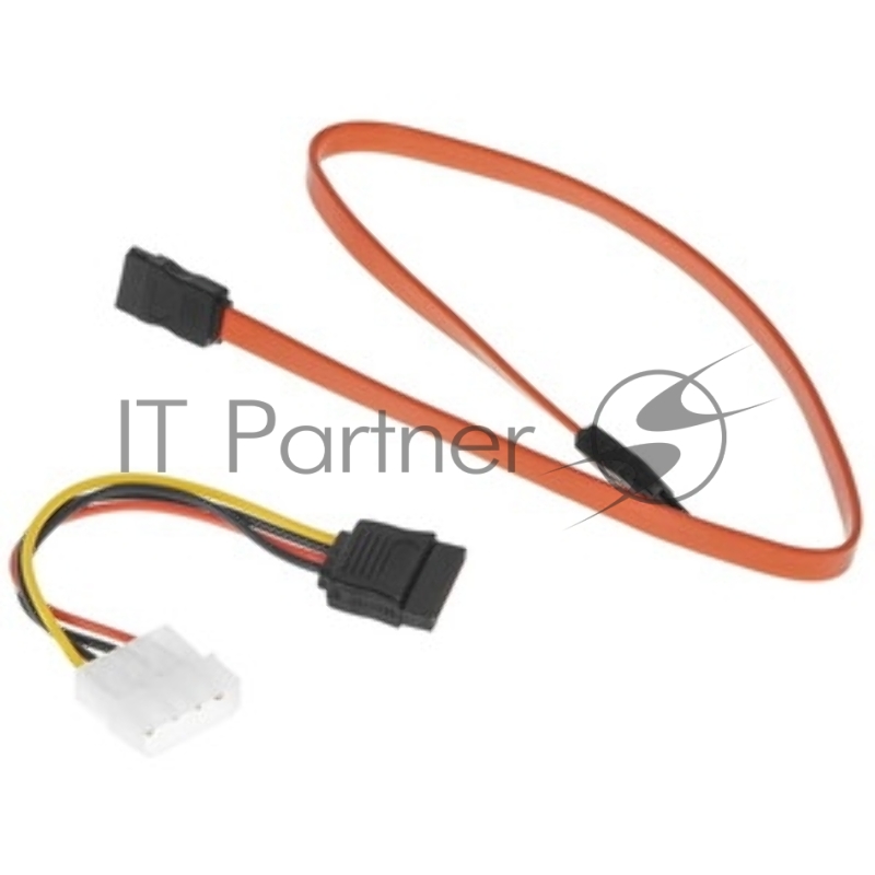 Комплект кабелей SATA Cablexpert CC-SATA-N, интерфейсный (48см) 7pin/7pin и питания (15см) 4pin/15pin, медь, пакет