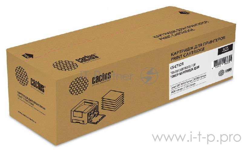 Тонер Картридж Cactus CS-C712R черный для Canon LBP-3010/3020 (1500стр.)