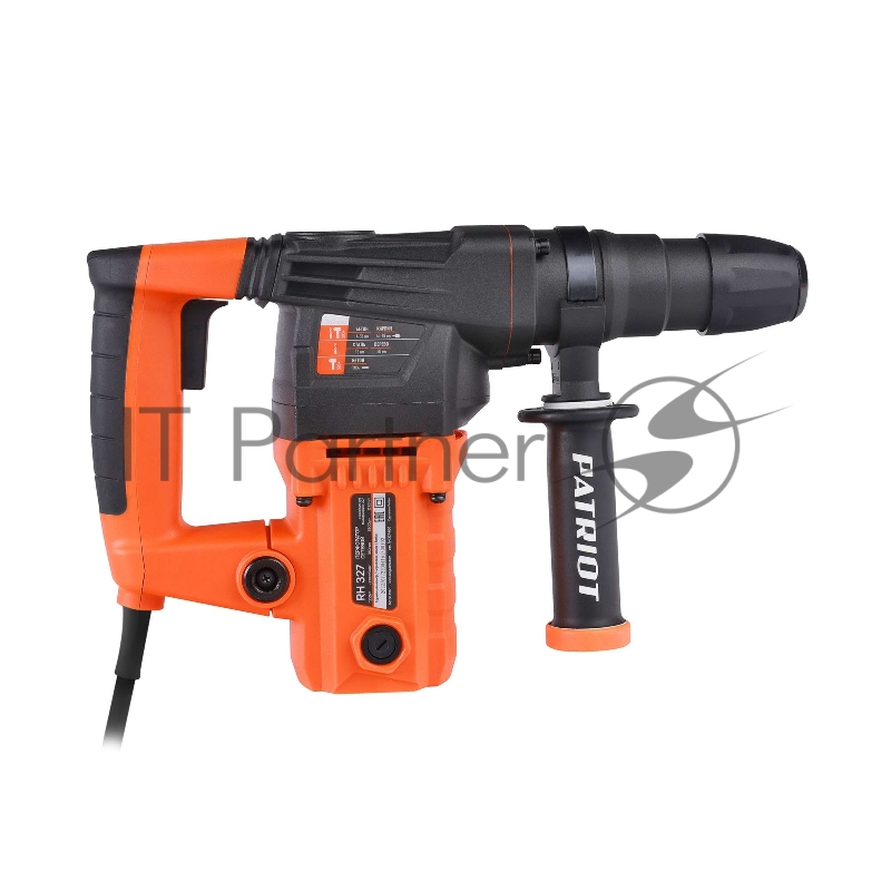 Перфоратор PATRIOT RH 327, SDS+, мощность 1350 Вт, 3.3 Дж, 3 режима работы, макс.диаметр 30мм, набор буров и долот, глубиномер, кейс