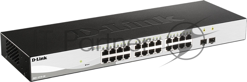 Управляемый L2 коммутатор D-Link DGS-1210-26/FL2A с 24 портами 10/100/1000Base-T и 2 портами 1000Base-X SFP