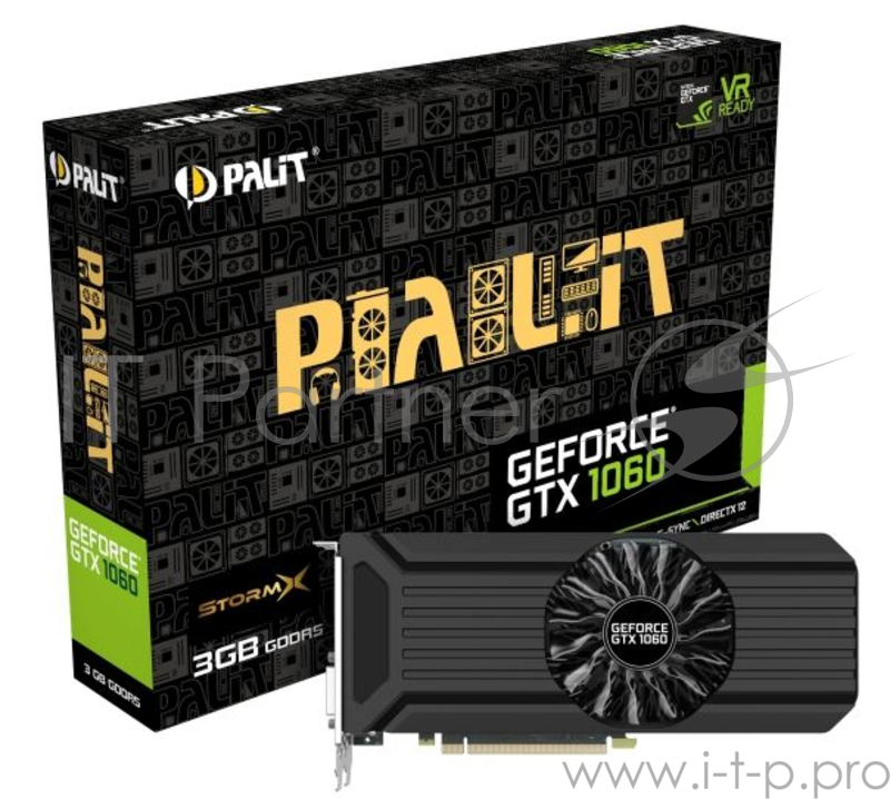 Видеокарта Palit GeForce GTX 1060 StormX 3ГБ (GeForce GTX 1060, DDR5, DVI, HDMI, 3xDP) (PCI-E)