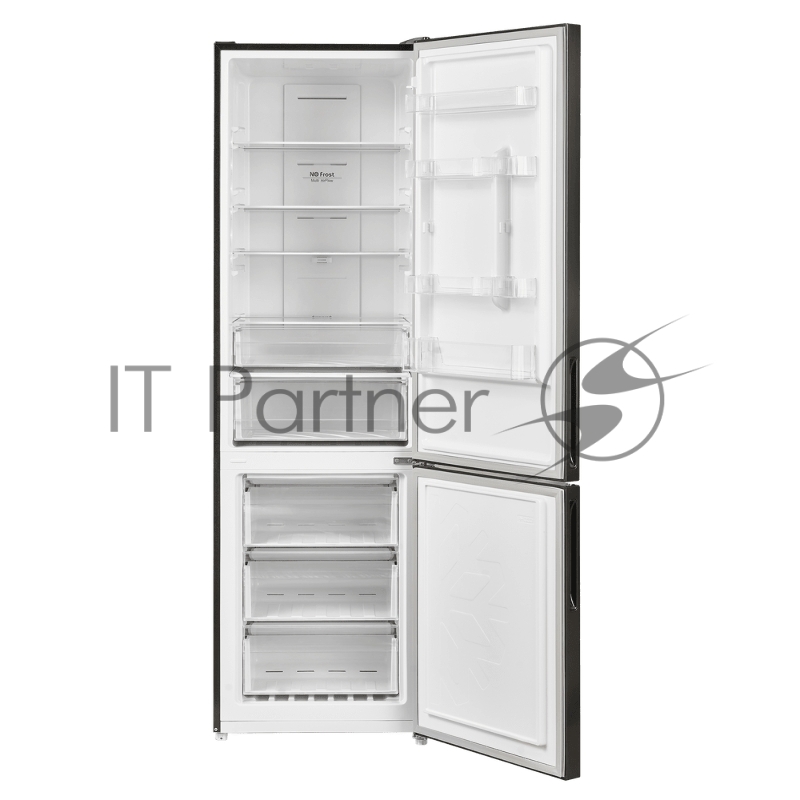 Холодильник MAUNFELD MFF200NFSB10 Inverter черный двухкамерный 271/106л морозилка снизу