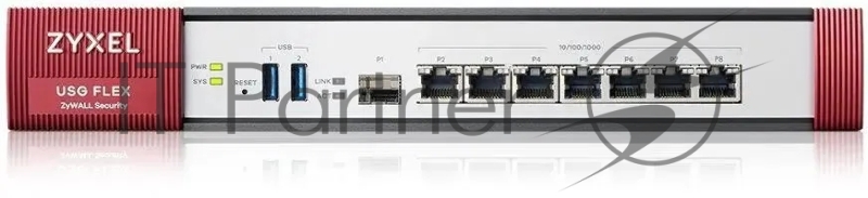 Межсетевой экран и Wi-Fi контроллер Zyxel USG FLEX 500 с подпиской Gold на 1 год (AS, AV, CF, IDP/DPI, Sandboxing, SecuReporter, Secure Wi-Fi, 72 AP), Rack, 7 конфигурируемых (LAN/WAN) портов GE, 1xSF