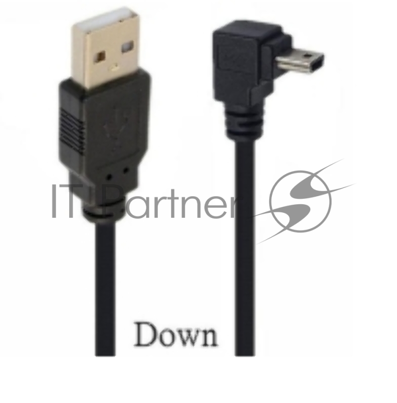 Кабель USB Type A на Mini USB угол вниз 0,25 м