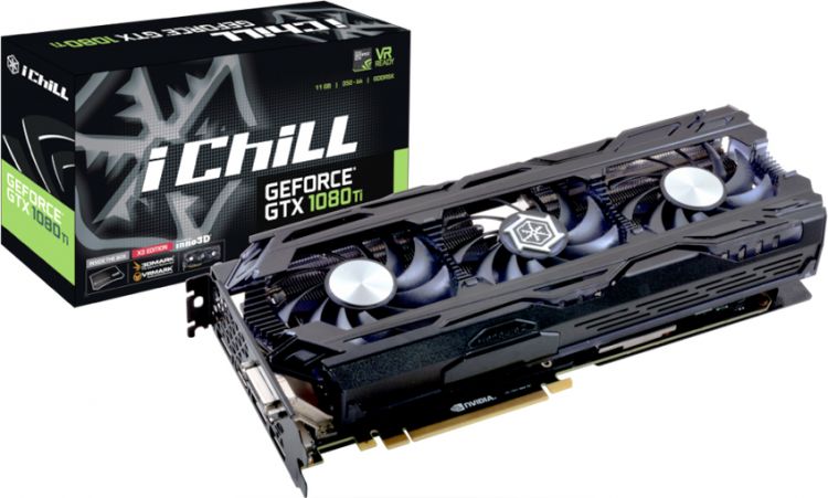 Видеокарта Inno3D GeForce GTX 1080 Ti iChill X3 11ГБ C108T3C-1SDN-Q6MNX (GeForce GTX 1080 Ti, DDR5X, DVI, HDMI, 3xDP) (PCI-E)