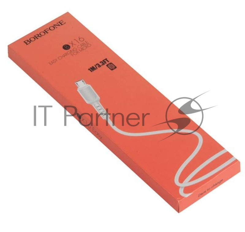 Кабель USB BOROFONE BX16 для Micro USB, 2.4A, длина 1м, белый