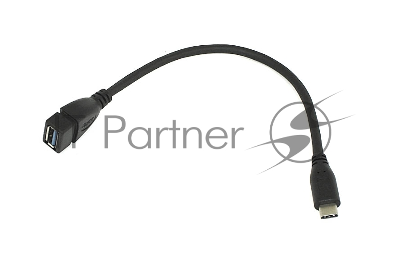 Переходник Type-C на USB 3.0 OTG кабель 25см черный