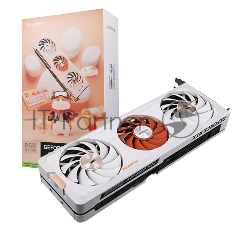 Видеокарта Colorful RTX4060Ti MEOW-ORG 8GB-V GDDR6 128bit 3xDP HDMI 3FAN RTL