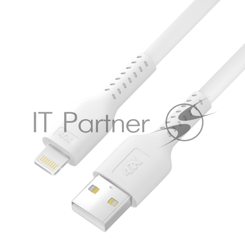 Кабель 4PH 1.0m USB AM/Lightning - поддержка всех iOS, MFi, белый, 4PH-R90072