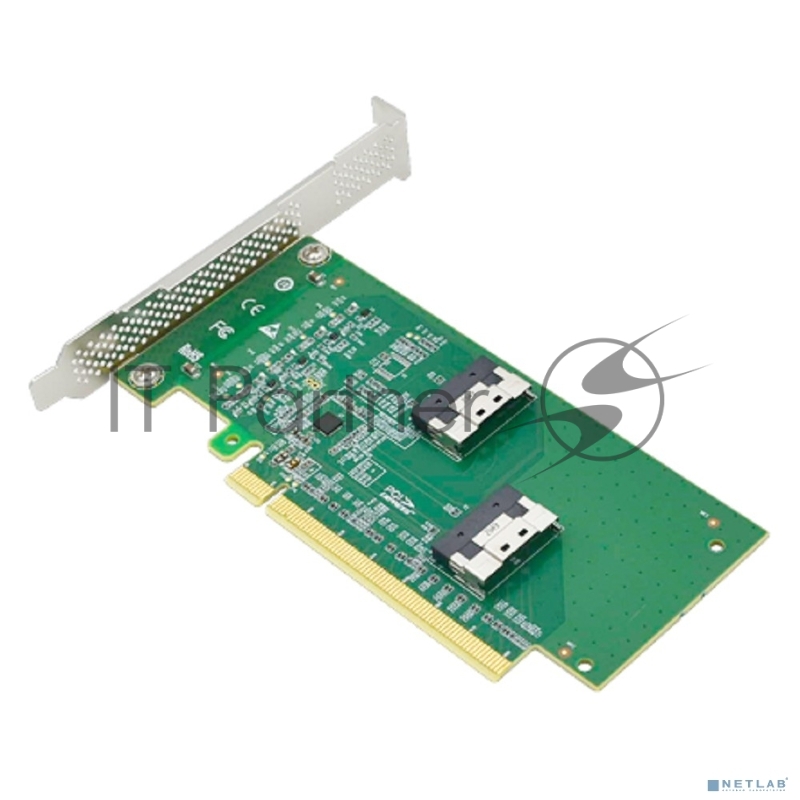 Адаптер для SSD PCIe x16 to Two SlimSAS SFF-8654 8i Adapter