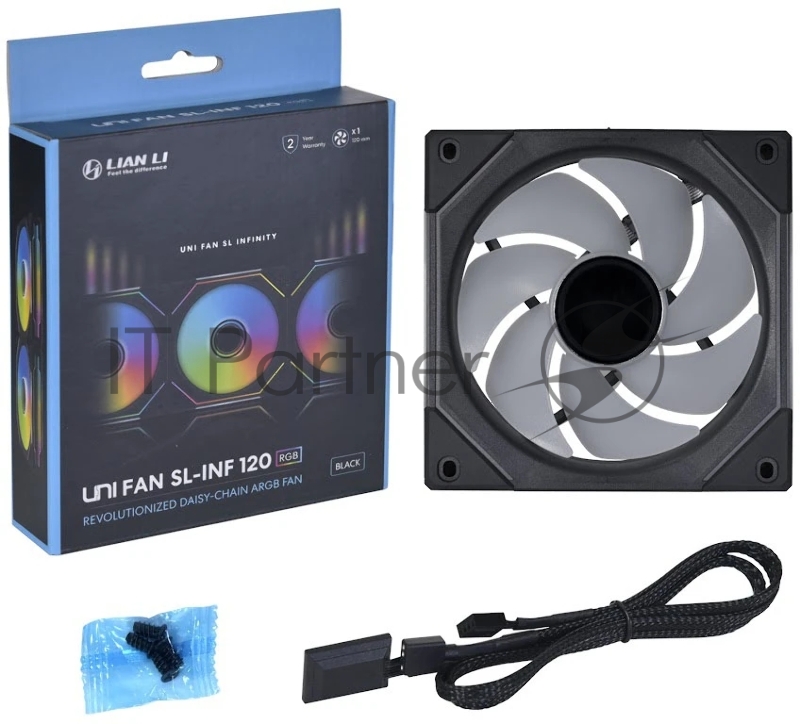 Вентилятор Lian Li G99.12SLIN1B.R0 UNI FAN SL-INF 120 Black /UF-SLIN120-1B/ 120х120х25мм (PWM, ARGB, 200-2100 об/мин, 29dBa)