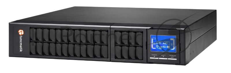 Стоечный/напольный однофазный Онлайн ИБП Tuncmatik NEWTECH PRO3 3 kVA / 3 kW 1/1 ON-LINE RT/Tower UPS 2U RS-232/SNMPslot/ LCD/ USB / EPO with Battery int (1*6*9Ah), 4*Schuko