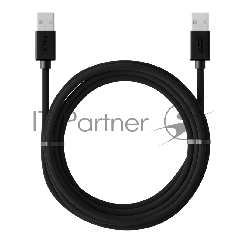 Кабель 0.15m USB 2.0, AM/AM, черный, 28/28 AWG, экран, армированный, морозостойкий