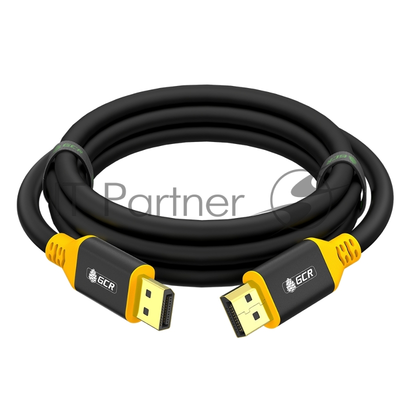 Кабель 10.0m DisplayPort v1.2, черный, AL case, желтый ПВХ, 28/28 AWG, GCR-54441